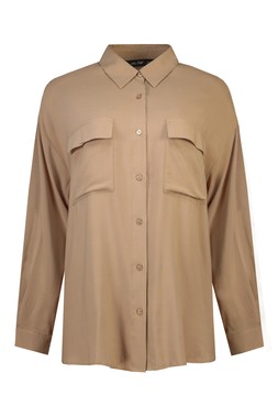 Neutral Tencel Utility Shirt