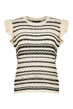 Mono Crochet Frill Sleeve Knit