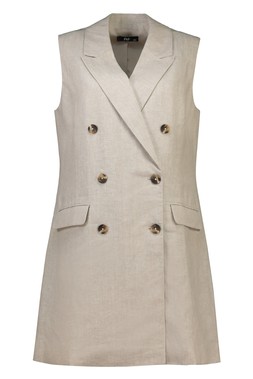 Neutral Linen Tailored Dress