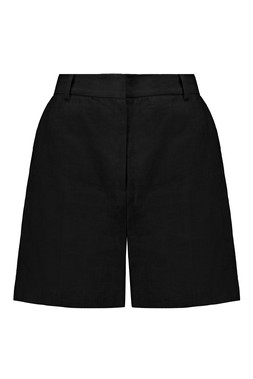 Black Linen Co Ord Short