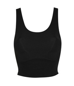 Black Scuba Rise Crop Top