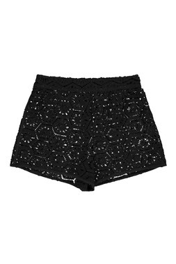 Black Beach Crochet Look Short