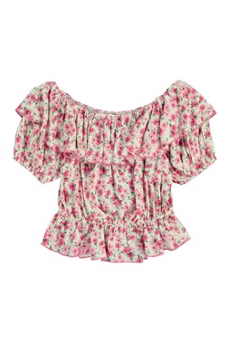 Printed Floral Bardot Top