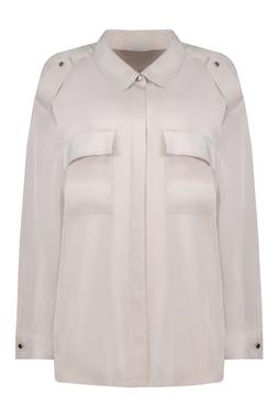 Silver Satin Utility Shirt
