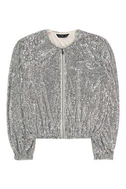 Silver Sequin Bomber