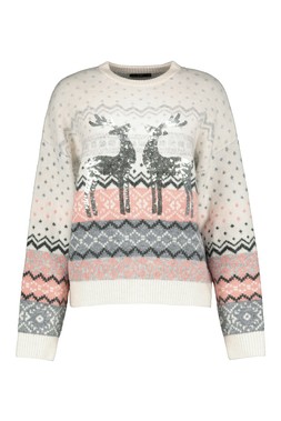 Pink Reindeer Fairisle Jumper