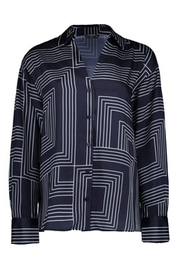 Blue Satin Stripe Shirt