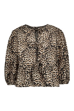 Leopard Bow Front Blouse