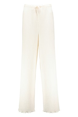 Cream Textured Co Ord Trouser