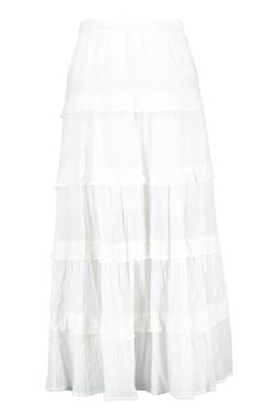 Ivory Honey Ruffle Midi Skirts