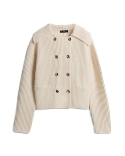 Cream Double Breasted Gold Button Cardigan