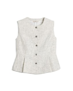 Cream Boucle Button Through Tank Waistcoat