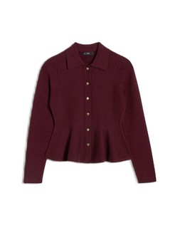 Puple Peplum Cardigan