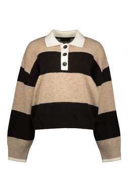 Multi Brown Stripe Rugby Shirt