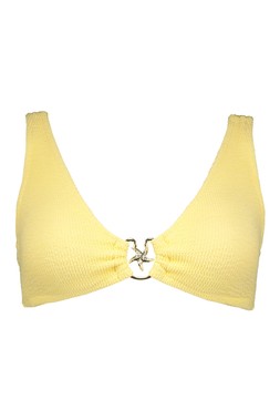 Yellow Crinkle Bikini Top