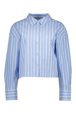 Blue Poplin Stripe Co Ord Shirt