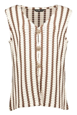 Brown Mischa Sun Stripe Co Ord Waistcoat