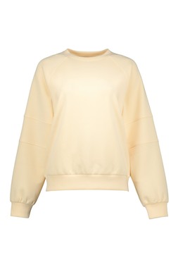 Yellow Bobbie Seam Sleeve Crew Neck Sweat