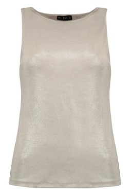 Liquid Metallic Silver Vest Top