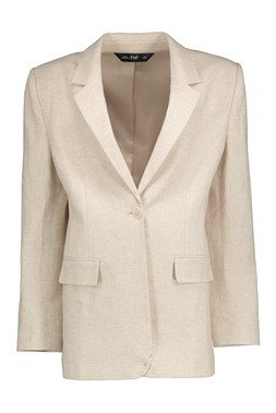 Tan Linen Herringbone Jacket
