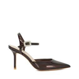 Dune London Channel 99 GBP Brown patent www.dunelondon.com