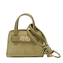 Dune London DefineXS 49 GBP khaki suede micro bag charm www.dunelondon.com