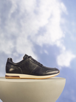 Dune London SS25 Trilogy 109 GBP black leather www.dunelondon.com