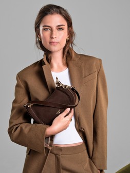 Dune London SS25 Direction 99 GBP chocolate brown suede www.dunelondon.com