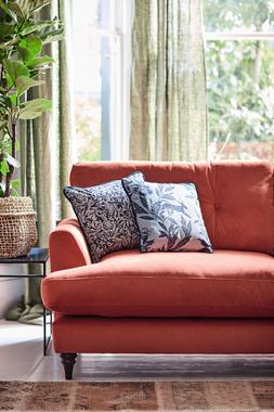 DFS Joules Patterdale four-seater sofa in plain coral velvet