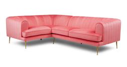 Enchanted corner sofa in watermelon sensual velvet