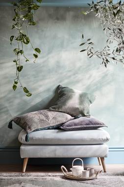 French Connection Hoxton Footstool in Ocean Plain Hoxton fabric, exclusively at DFS
