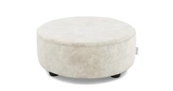 DFS Vegan The Freedom footstool in Off-white Woodland Plain leather look
