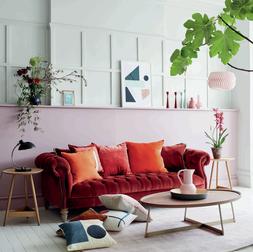 DFS Palace four seater velvet sofa in ruby