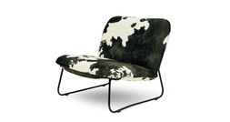 Cherish accent chair in black cow Vegan Accent fabric
