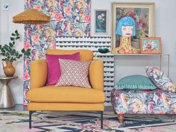 DFS So Simple Tom armchair in simply wool look in vintage mustard