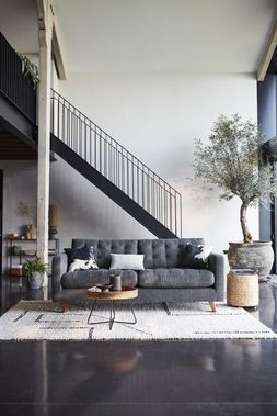 DFS Vegan Mulberry four-seater sofa in charcoal Meadow Plain fabric