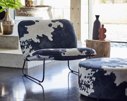 DFS Vegan Nurture accent chair in black cow Vegan Accent fabric