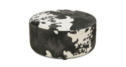 Freedom footstool in black cow Vegan Accent fabric