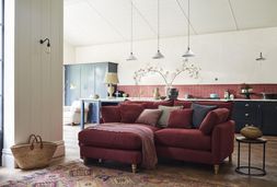 Joules Hallaton four-seater chaise in clay red, available exclusively at DFS