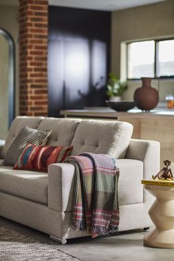 Spinn left hand facing chaise sofa in Latte