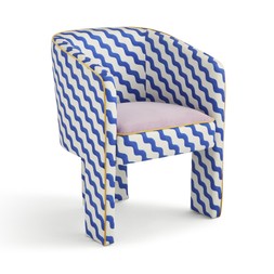 30967493 alt04 Sophie Robinson Dining Chair, Colbalt Blue Wiggle Fabric £169 (2)