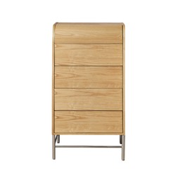 Yinka Half Log 5 Drawer Chest Oak Effect £599