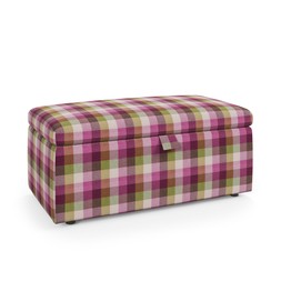 Box Chest Footstool Bright Check Pink £199
