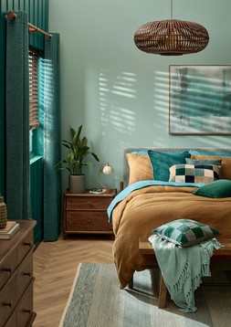 Confident Combinations Genoa chenille eyelet curtains, from £40
