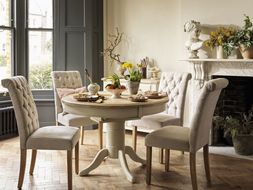 Furniture Village - Angeles Round Table and Button Back Chairs, &pound;1,099