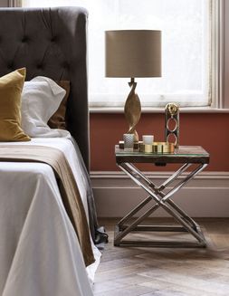 Furniture Village - Noir Lamp Table, &pound;269, Argenta Table Lamp, &pound;99