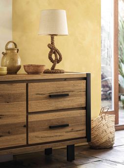Furniture Village - Detroit 2 Door 2 Drawer Large Sideboard, &pound;1495, Knot Table Lamp, &pound;99