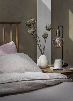 Furniture Village - Ercol Teramo Double Bed Frame, &pound;1079, Kiefer Table Lamp, &pound;39