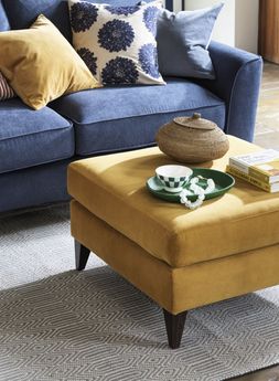 Furniture Village - Legend 3 Seater Classic Back Sofa, &pound;1045, Romilly Footstool, &pound;409