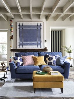 Furniture Village - Legend 3 Seater Classic Back Sofa, &pound;1045, Romilly Footstool, &pound;409